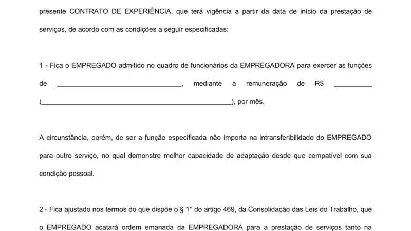 Modelos de Contrato de Trabalho para Preencher: Guia Completo